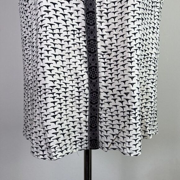 Swildens NWT Tank Top Women's Large**READ Viscose Summer Cream Black Geometric - Picture 3 of 14